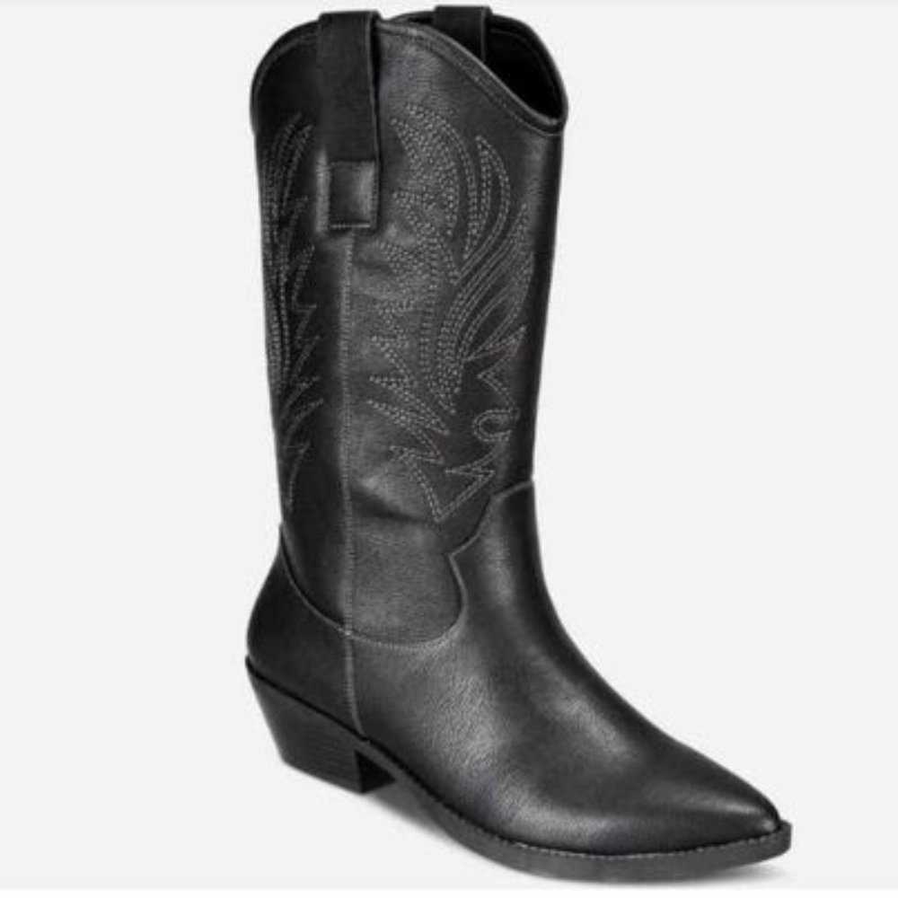 Style Co Miyyaa Cowboy Booties Black 9.5M